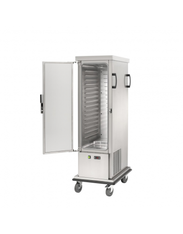 Armadio portateglie refrigerato in acciaio inox, con struttura rinforzata - refrigerazione ventilata +2°C +10°C - 16x1/1GN