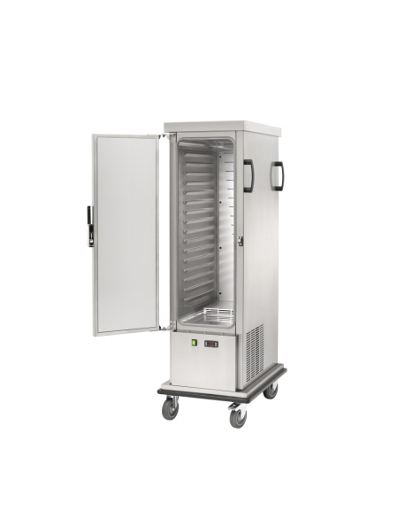 Armadio portateglie refrigerato in acciaio inox, con struttura rinforzata - refrigerazione ventilata +2°C +10°C - 16x1/1GN