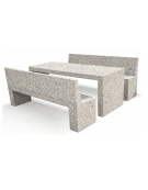 Set pic nic in cemento ANTIDEGRADO colore Grigio sabbiato - 1 tavolo e 2 panche con schienale - Lunghezza cm 220 - CAM