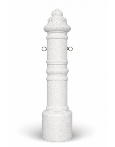 DISSUASORE TRAFFICO PARCHEGGIO VERTICALE ALTO STORICO IN CEMENTO COLORE BIANCO PIETRA - CM Ø28x121h - CAM