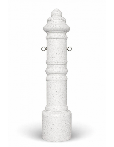 DISSUASORE TRAFFICO PARCHEGGIO VERTICALE ALTO STORICO IN CEMENTO COLORE BIANCO PIETRA - CM Ø28x121h - CAM