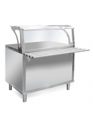 Elemento armadiato neutro 2x GN 1/1 con parafiato servizio bambini e bancalina scorrivassoi - cm 82x94x133h