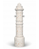 DISSUASORE TRAFFICO PARCHEGGIO VERTICALE ALTO STORICO IN CEMENTO COLORE BIANCO TRAVERTINO - CM Ø28x121h - CAM