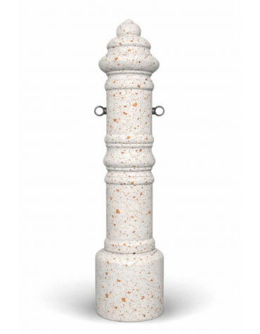 DISSUASORE TRAFFICO PARCHEGGIO VERTICALE ALTO STORICO IN CEMENTO COLORE BIANCO TRAVERTINO - CM Ø28x121h - CAM