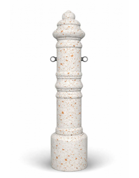 DISSUASORE TRAFFICO PARCHEGGIO VERTICALE ALTO STORICO IN CEMENTO COLORE BIANCO TRAVERTINO - CM Ø28x121h - CAM