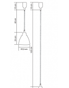 Lampada riscaldante ad infrarossi - colore cromato - potenza 250w - cm ø 22,5x48/155h