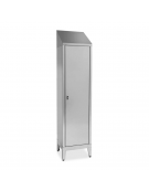 Armadio spogliatoio singolo in lamiera di acciaio inox AISI 430 - 1 anta - cm 50x40x215h