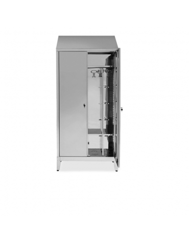 Armadio spogliatoio biposto in lamiera di acciaio inox AISI 430 - 2 ante - cm 95x40x215h