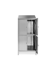 Armadio spogliatoio 4 posti in lamiera di acciaio inox AISI 430 - 4 ante - cm 95x40x215h