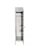 Armadio Porta Scope in lamiera di acciaio inox AISI 430 - 1 anta - Divisorio interno - cm 50x40x215h