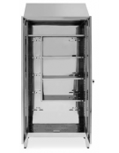 Armadio Porta Scope in lamiera di acciaio inox AISI 430 - 2 ante - Divisorio interno parziale - cm 95x40x215h