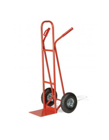 Carrello portacasse e porta scatole - 2 Ruote pneumatiche ø cm 26 con dischi in acciaio - Rosso - cm 58x121h