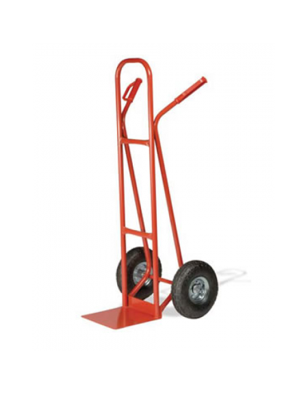 Carrello portacasse e porta scatole - 2 Ruote pneumatiche ø cm 26 con dischi in acciaio - Rosso - cm 58x121h