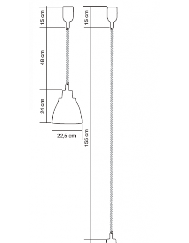 Lampada riscaldante a sospensione - Colore Nero - H. regolabile - Dimensione max cm ø 22,5