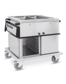 Carrello termico armadiato - 2xGN1/1 - temp. differenziate - 2 vani inferiori (1 neutro + 1 caldo), guide stampate - cm 95x72x96