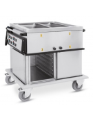 Carrello termico armadiato - 2xGN1/1 - temp. differenziate - 2 vani inferiori caldi, guide stampate - cm 95x72x96