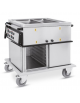 Carrello termico armadiato - 2xGN1/1 - temp. differenziate - 2 vani inferiori caldi, guide stampate - cm 95x72x96