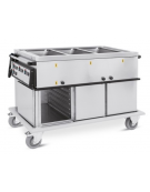 Carrello termico armadiato - 3xGN1/1 - temp. differenziate - 3 vani inferiori (2 neutri +1 caldo),guide stampate - cm 134x72x96h