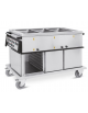 Carrello termico armadiato - 3xGN1/1 - temp. differenziate - 3 vani inferiori (1 neutro +2 caldi), guide stampate -cm 134x72x96h