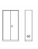 ARMADIO ANTE CIECHE A BATTENTI IN METALLO CON SERRATURA - cm 120x60x200h - nr. 4 ripiani spostabili con passo 4 cm