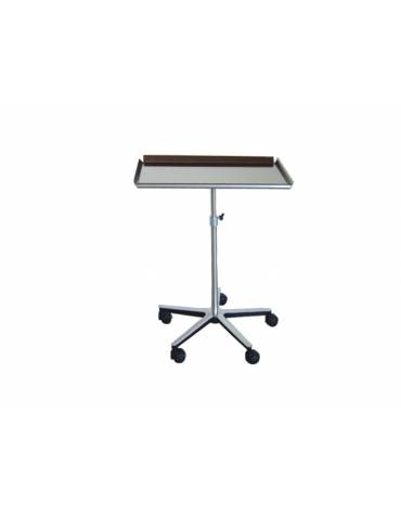 Tavolo Mayo con vassoio INOX cm 68/46 - carello a 5 razze - Altezza regolabile: cm 70/110