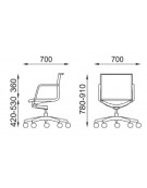 Poltrona monoscocca con schienale basso imbottito - Rivestimento in Ecopelle ignifuga - Meccanismo gas oscillante