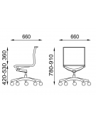 Poltrona monoscocca con schienale imbottito - senza braccioli - Rivestimento ignifugo - Meccanismo piastra a gas