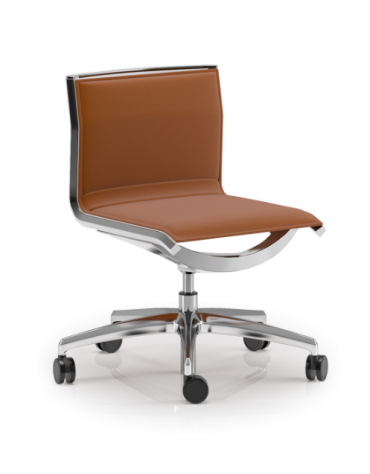 Poltrona monoscocca con schienale imbottito - senza braccioli - Rivestimento ignifugo - Meccanismo piastra a gas