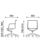 Poltrona monoscocca con schienale basso imbottito - Rivestimento in Ecopelle ignifuga - Meccanismo piastra a gas