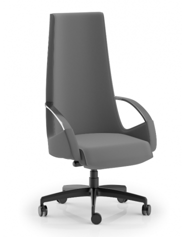 Poltrona schienale alto con braccioli fissi integrati - Rivestimento in Ecopelle o Poliestere ignifugo - Certificata CAM