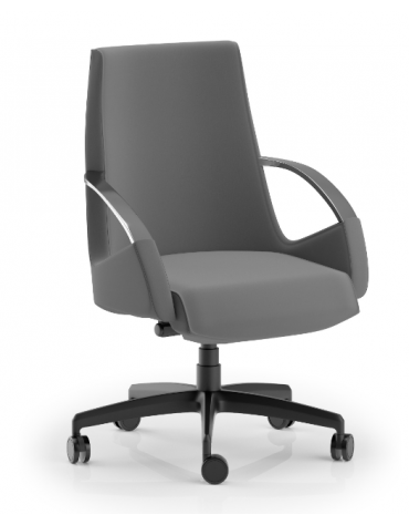 Poltrona schienale medio con braccioli fissi integrati - Rivestimento in Ecopelle o Poliestere ignifugo - Certificata CAM