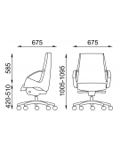 Poltrona schienale medio con braccioli fissi integrati - Rivestimento in Ecopelle o Poliestere ignifugo - Certificata CAM