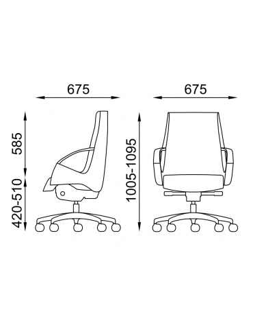 Poltrona schienale medio con braccioli fissi integrati - Rivestimento in Ecopelle o Poliestere ignifugo - Certificata CAM