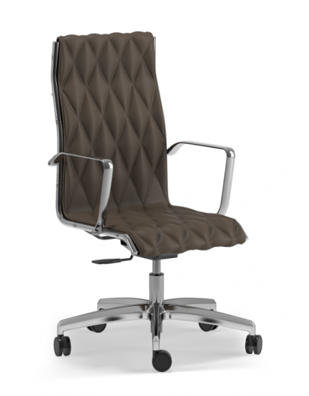 Poltrona direzionale con braccioli - cuciture a rombo e rivestimento ignifugo - Piastra a gas - Certificata CAM