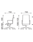 Poltrona direzionale con braccioli - cuciture a rombo e rivestimento ignifugo - Meccanismo a gas oscillante - CAM