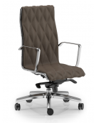 Poltrona direzionale con braccioli - cuciture a rombo e rivestimento ignifugo - Gas oscillante fulcro avanzato - CAM