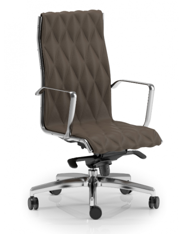 Poltrona semidirezionale con braccioli - cuciture a rombo e rivestimento ignifugo - Gas oscillante fulcro avanzato - CAM