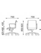 Poltrona semidirezionale con braccioli - cuciture a rombo e rivestimento ignifugo - Gas oscillante fulcro avanzato - CAM