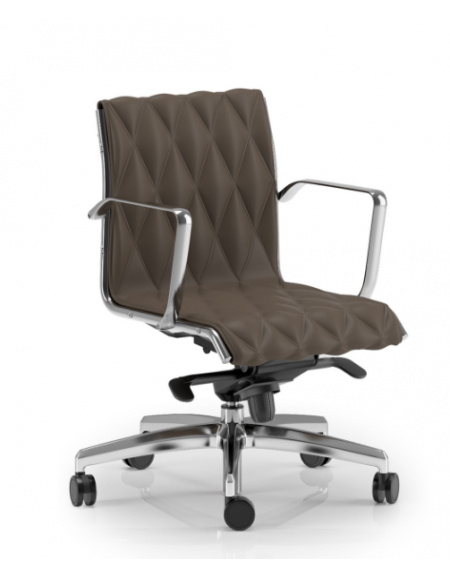 Poltrona semidirezionale con braccioli - cuciture a rombo e rivestimento ignifugo - Gas oscillante fulcro avanzato - CAM