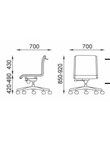 Poltrona visitatori girevole - cuciture a rombo e rivestimento ignifugo - Piastra a gas - Certificata CAM