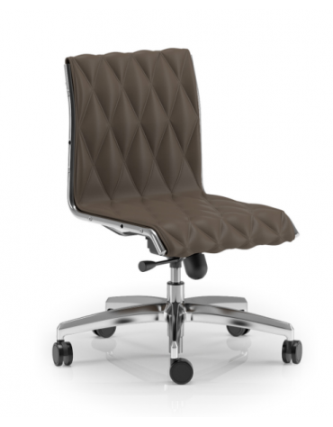 Poltrona visitatori girevole - cuciture a rombo e rivestimento ignifugo - Meccanismo a gas oscillante - CAM