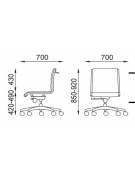 Poltrona visitatori girevole - cuciture a rombo e rivestimento ignifugo - Meccanismo a gas oscillante - CAM