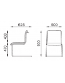 Poltrona visitatori a slitta, struttura in alluminio - cuciture a rombo e rivestimento ignifugo - Certificata CAM