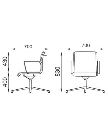 Poltrona visitatori girevole su base 4 razze con braccioli - cuciture a rombo e rivestimento ignifugo - Certificata CAM