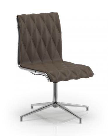 Poltrona visitatori girevole su base 4 razze senza braccioli - cuciture a rombo e rivestimento ignifugo - Certificata CAM