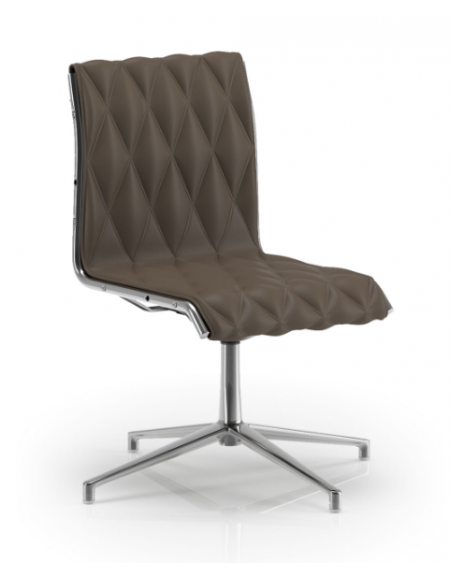 Poltrona visitatori girevole su base 4 razze senza braccioli - cuciture a rombo e rivestimento ignifugo - Certificata CAM