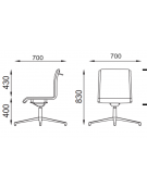 Poltrona visitatori girevole su base 4 razze senza braccioli - cuciture a rombo e rivestimento ignifugo - Certificata CAM