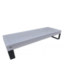 Panchina rettangolare in cemento calcestruzzo colore Bianco pietra - gambe in metallo - cm 200x75x42h - Conforme ai CAM