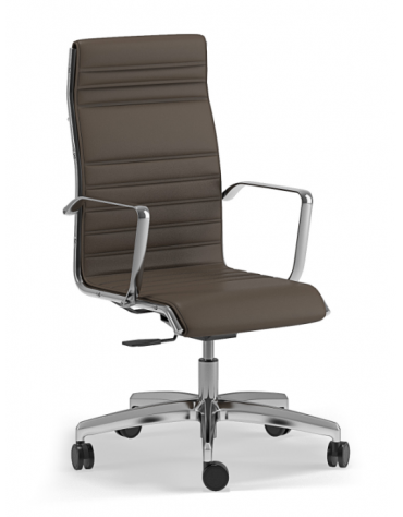 Poltrona direzionale con braccioli - cuciture lineari e rivestimento ignifugo - Piastra a gas - Certificata CAM