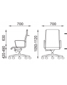 Poltrona direzionale con braccioli - cuciture lineari e rivestimento ignifugo - Piastra a gas - Certificata CAM
